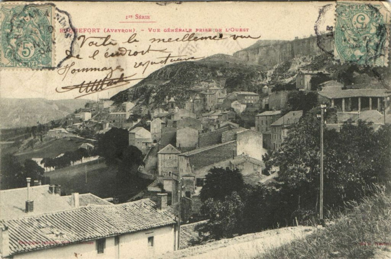 Carte postale ancienne Roquefort - Vue générale prise de l'Ouest