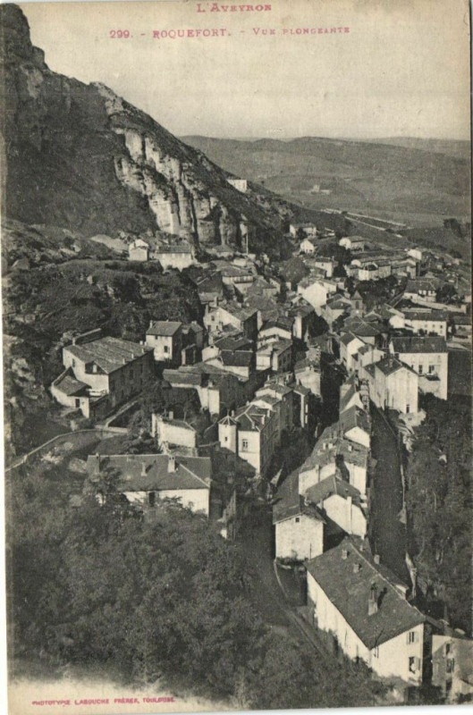 Carte postale ancienne Roquefort - Vue plongeante