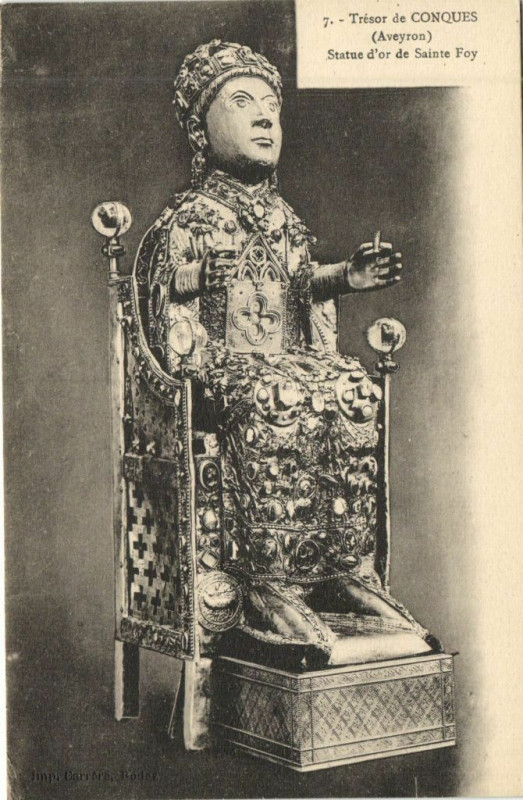 Carte postale ancienne Trésor de Conques Statue d'or deSainte-Foy