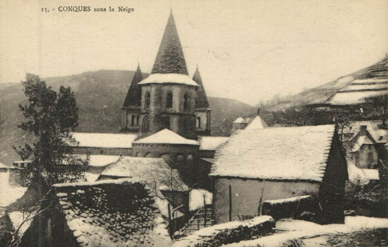 Carte postale ancienne Conques sous le Neige