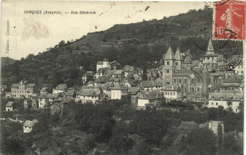 Carte postale ancienne Conques - Vue Générale