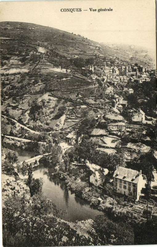 Carte postale ancienne Conques - Vue générale