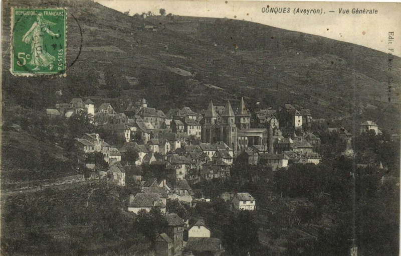 Carte postale ancienne Conques - Vue Générale