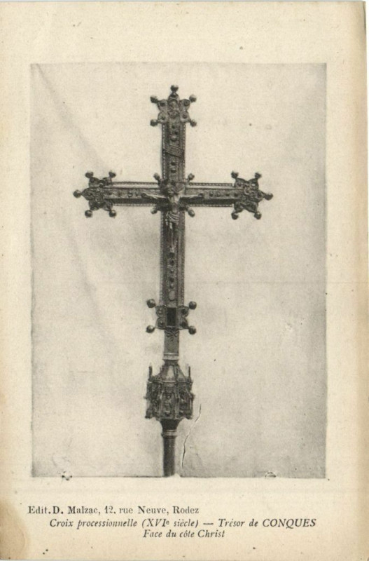 Carte postale ancienne Croix processionnelle (Xvi siécle) - Trésor de Conques Face du...