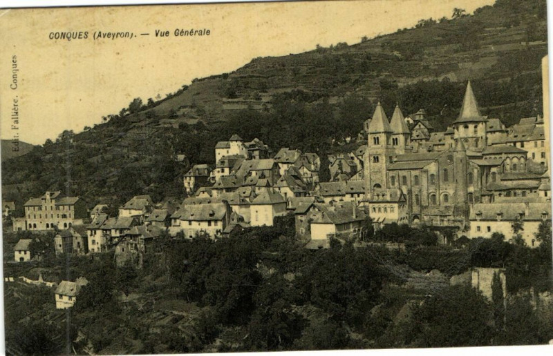 Carte postale ancienne Conques - Vue générale