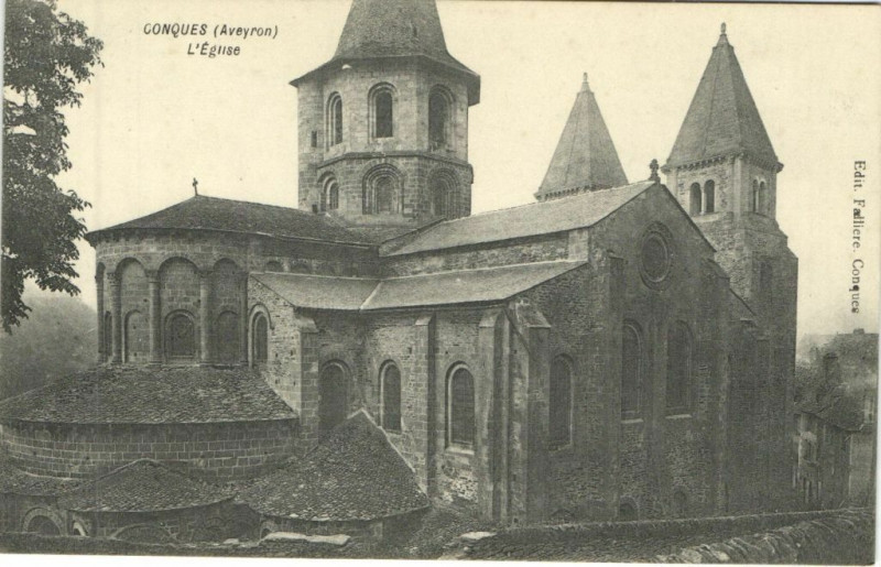 Carte postale ancienne Conques L'Eglise