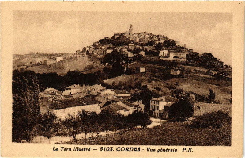 Carte postale ancienne Cordes Vue générale