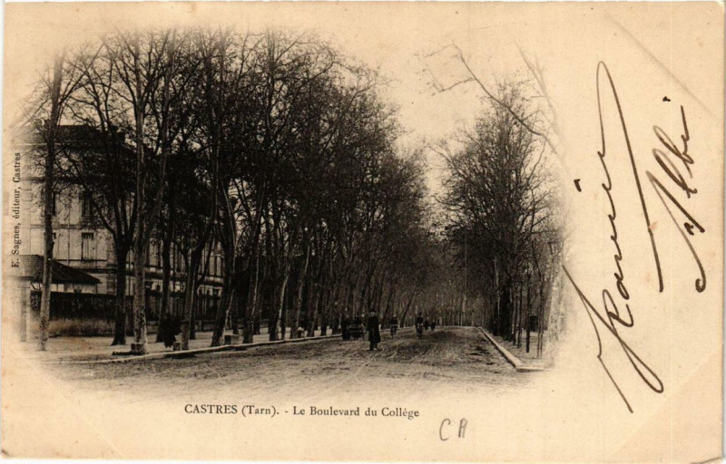 Carte postale ancienne Castres Le Boulevard du College à Castres