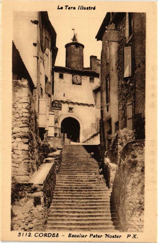 Carte postale ancienne Cordes Escalier Pater Noster