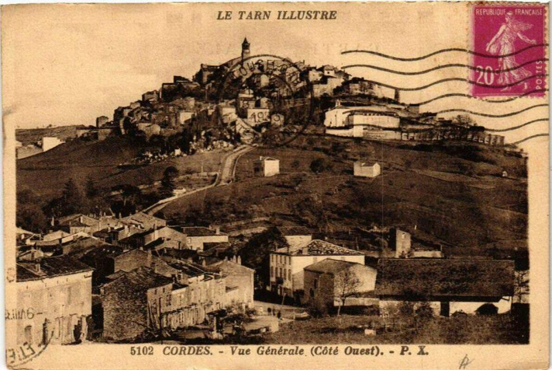 Carte postale ancienne Cordes Vue générale