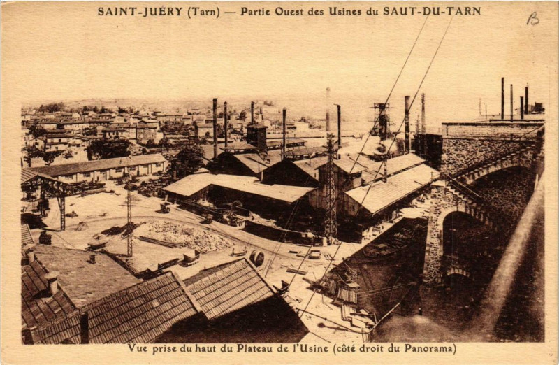 Carte postale ancienne Saint-Juery Partie Ouest des Usines du Saut-du-Tarn à Saint-Juéry
