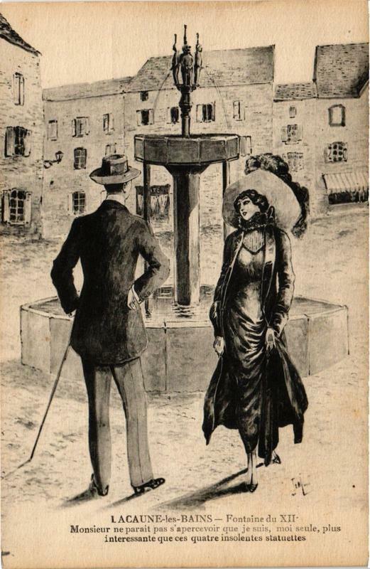 Carte postale ancienne Lacaune-les-Bains Fontaine du XIIe siecle à Lacaune