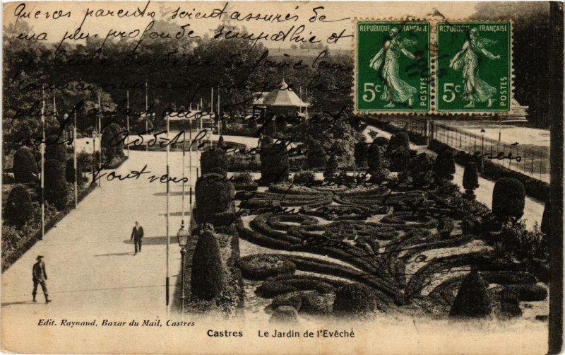 Carte postale ancienne Castres Le Jardin de l'Eveche à Castres