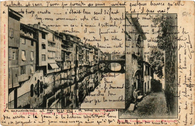 Carte postale ancienne Castres Bords de l'Agout à Castres