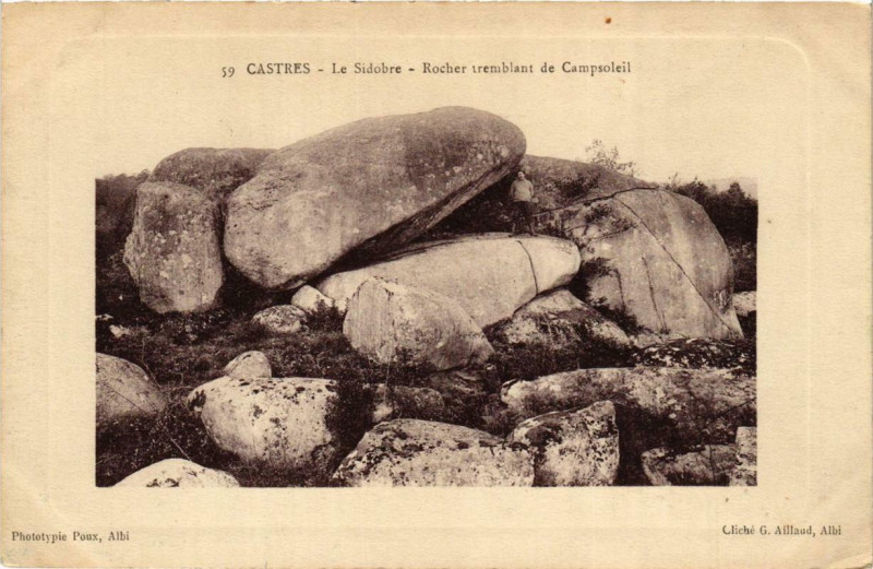 Carte postale ancienne Castres Le Sidobre - Rocher tremblant de Campsoleil à Castres