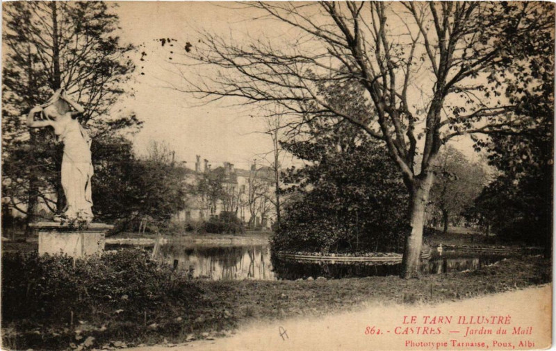 Carte postale ancienne Castres Jardin du Mail à Castres