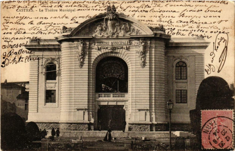 Carte postale ancienne Castres Le Théatre Municipal à Castres