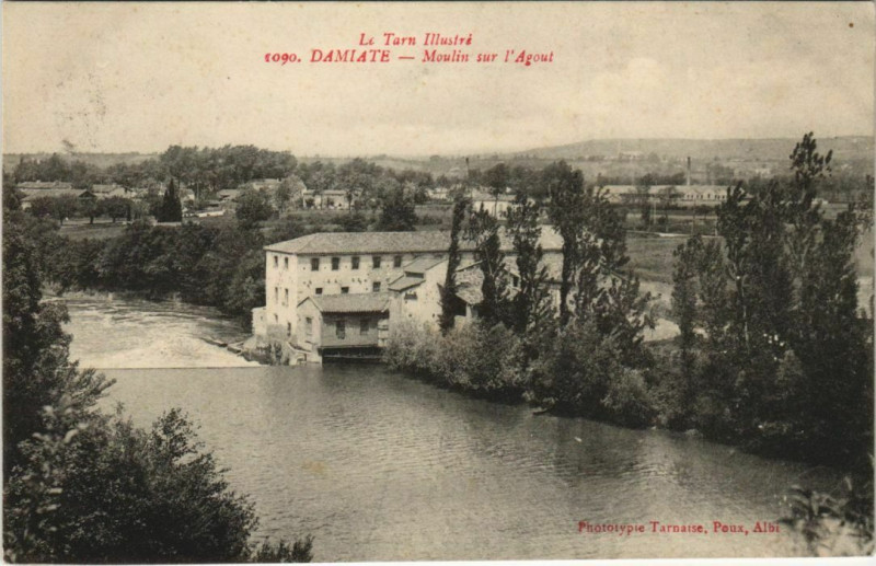 Carte postale ancienne Damiate Moulin sur l'Agout