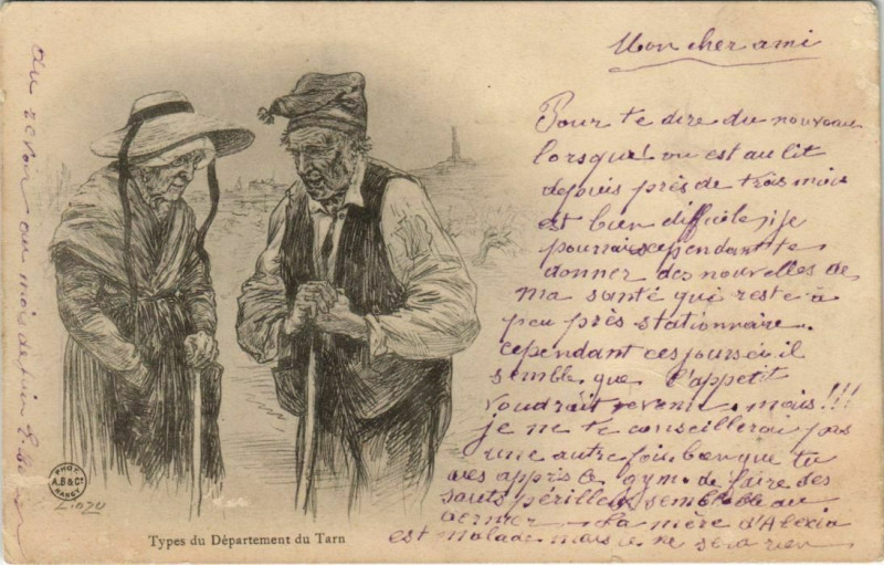 Carte postale ancienne Types du Departement du Tarn