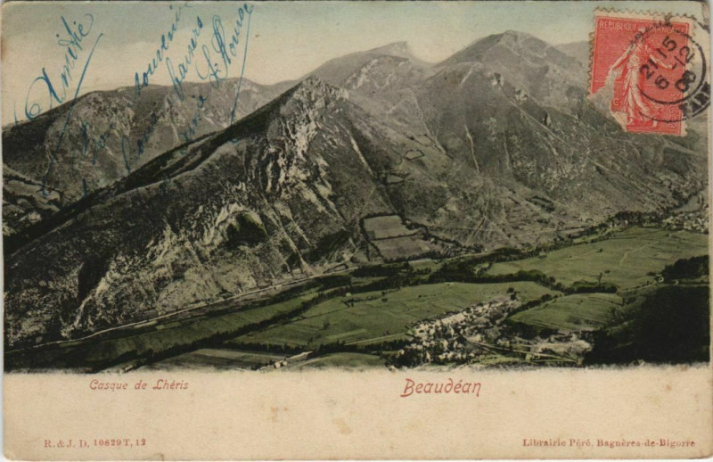 Carte postale ancienne Beaudean Casque de Lheris