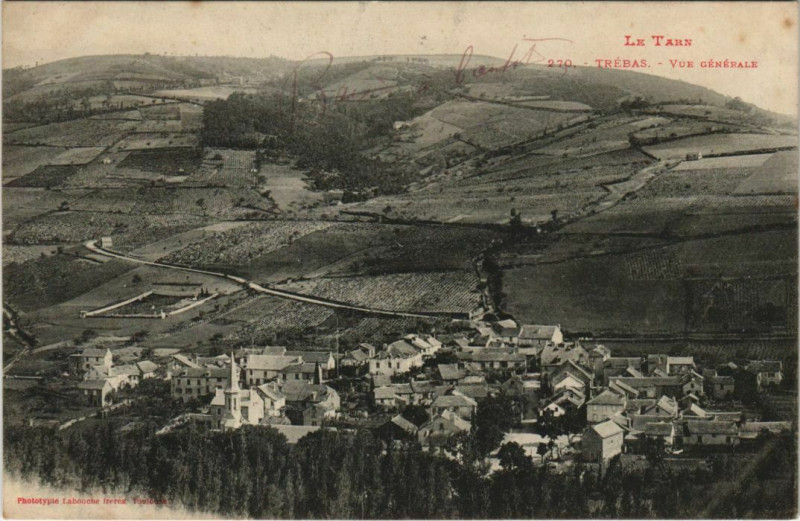 Carte postale ancienne Trebas Vue Generale à Trébas