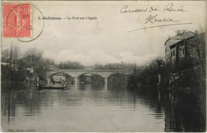 Carte postale ancienne Guitalens Le Pont sur l'Agout