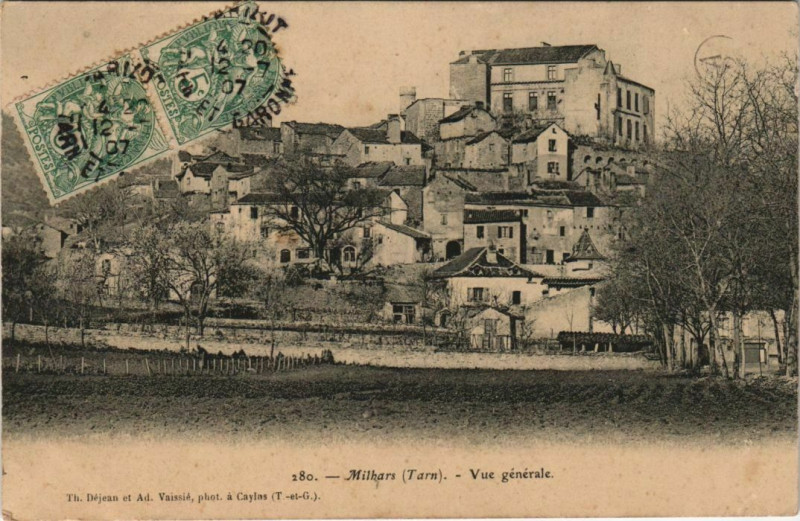 Carte postale ancienne Milhars Vue Generale à Milhars
