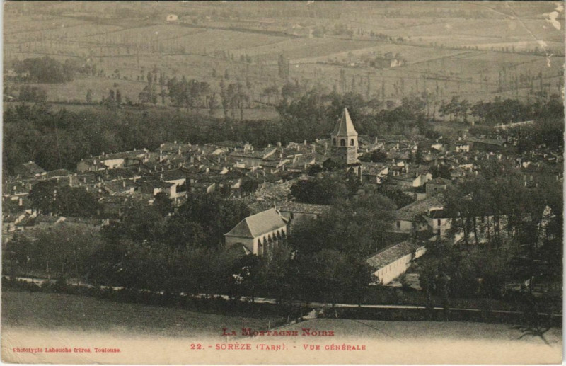 Carte postale ancienne Soreze Vue Generale à Sorèze