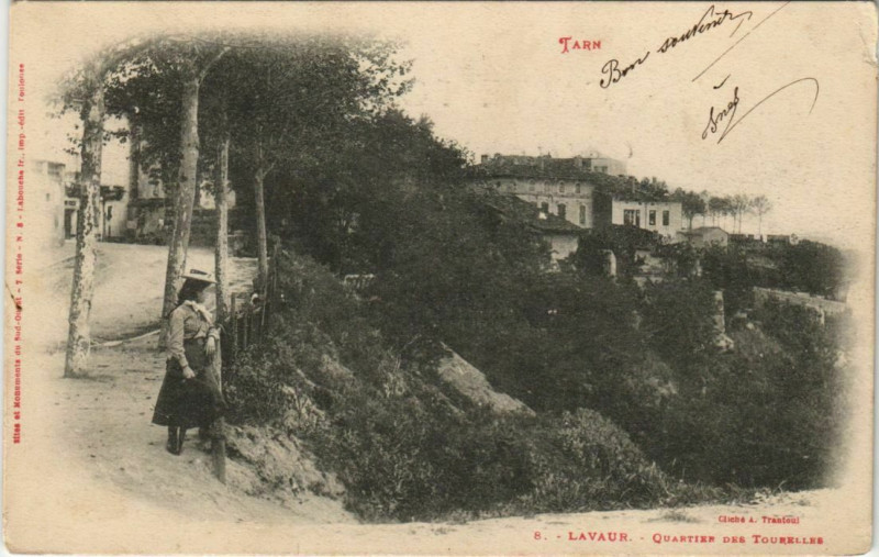 Carte postale ancienne Lavaur Quartier des Tourelles à Lavaur