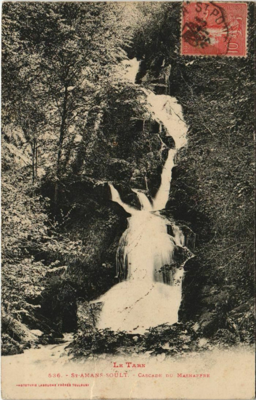 Carte postale ancienne Saint-Amans-Soult Cascade du Masnaffre à Saint-Amans-Soult