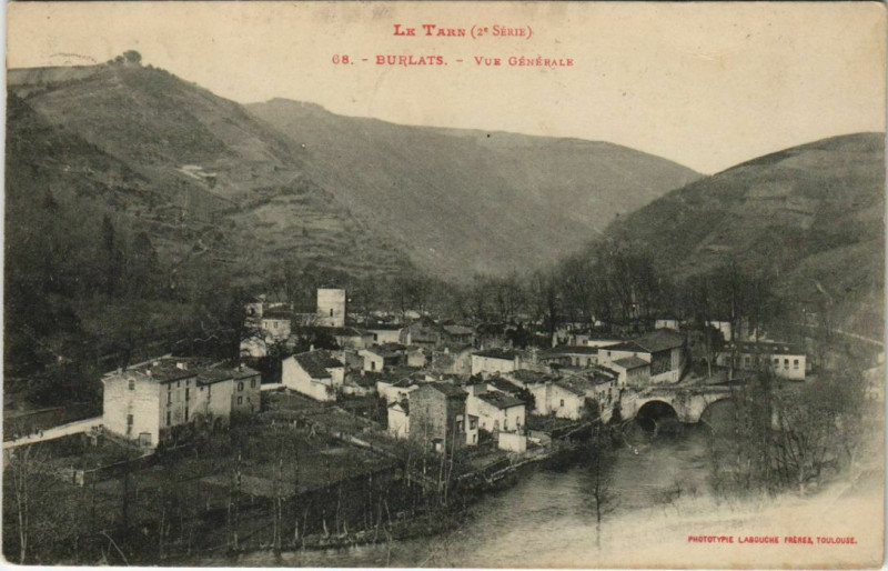 Carte postale ancienne Burlats Vue Generale à Burlats