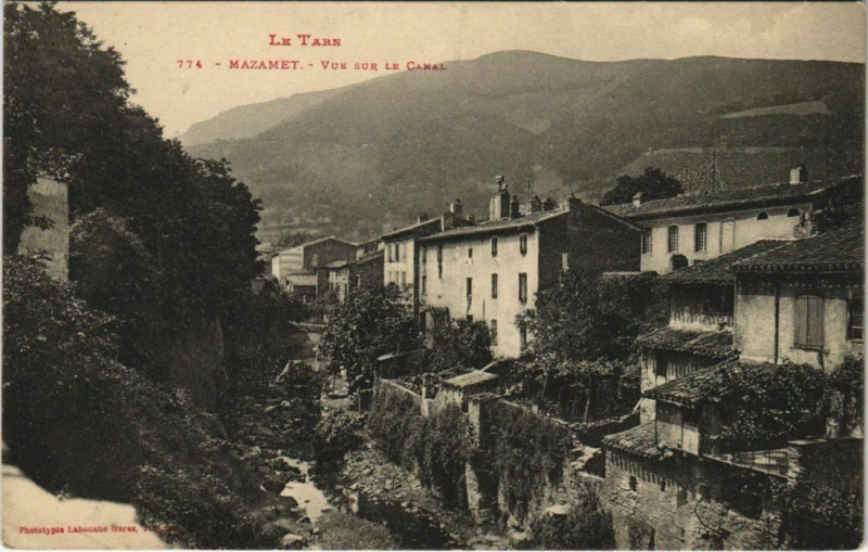 Carte postale ancienne Mazamet Vue sur le Canal à Mazamet