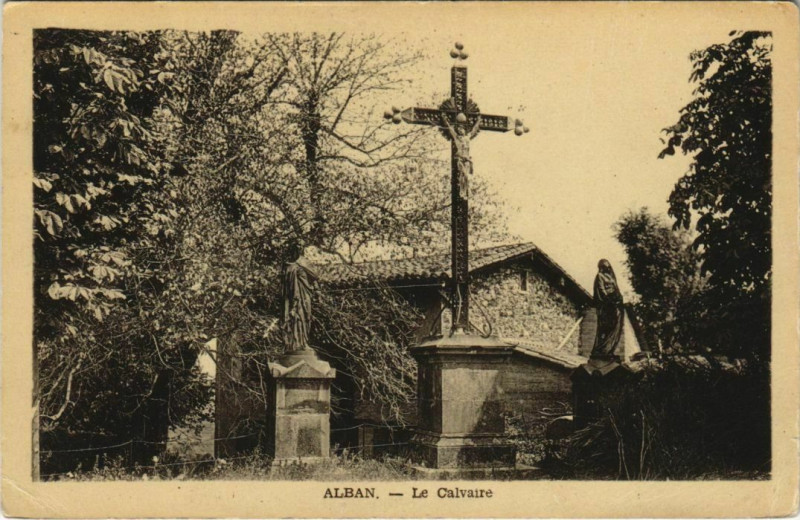Carte postale ancienne Alban Le Calvaire à Alban