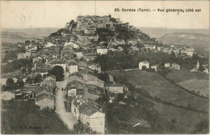 Carte postale ancienne Cordes Vue Generale - Cote Est