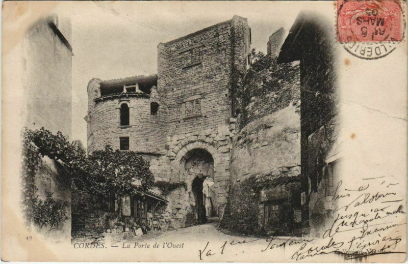 Carte postale ancienne Cordes La Porte de l'Ouest