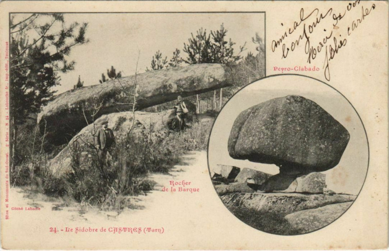 Carte postale ancienne Castres Le Sidobre de Castres - Rocher de la Barque à Castres