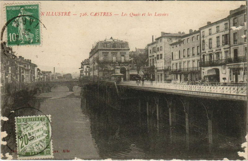 Carte postale ancienne Castres Les Quais et les Lavoirs à Castres
