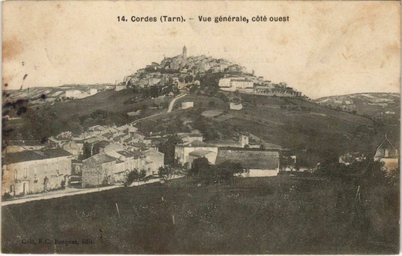 Carte postale ancienne Cordes Vue Generale - Cote Ouest