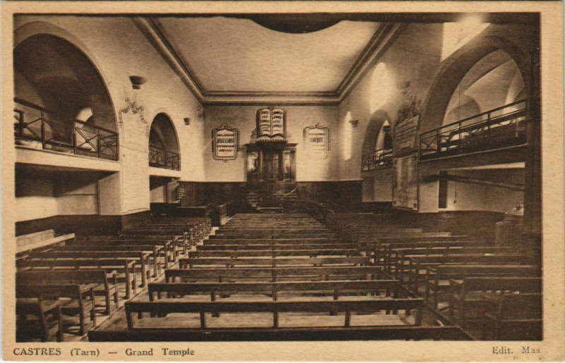 Carte postale ancienne Castres Grand Temple à Castres