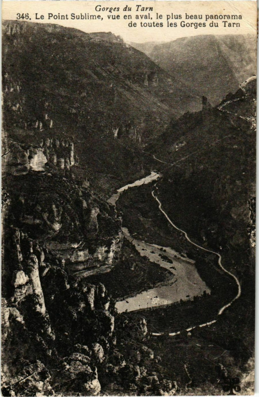 Carte postale ancienne Le Point Sublime vue en aval France