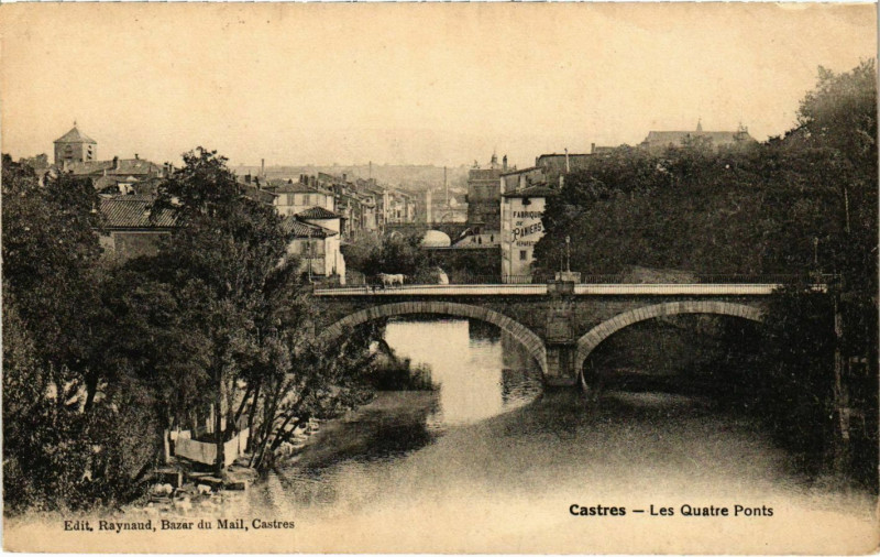 Carte postale ancienne Castres Les Quatre Ponts France à Castres