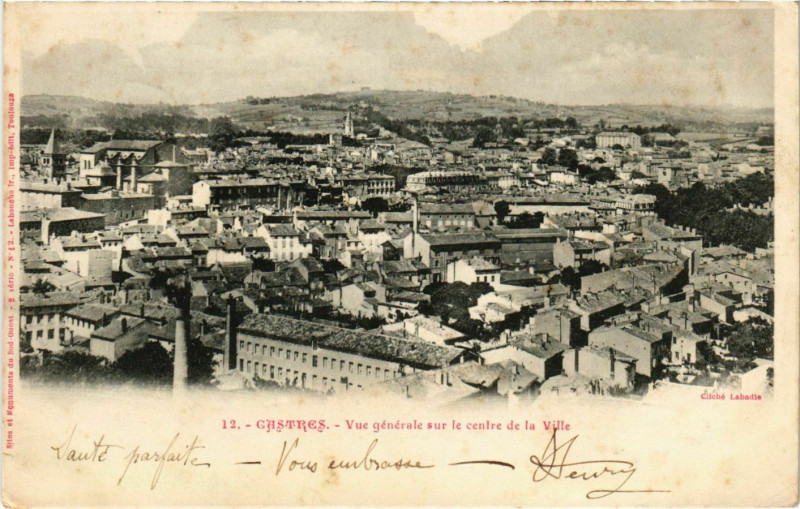 Carte postale ancienne Castres Vue Generale s le centre de la Ville France à Castres