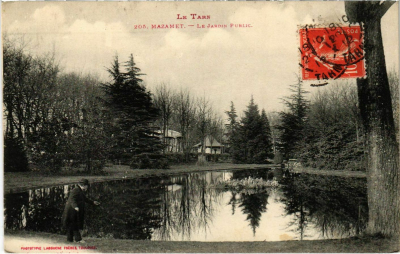 Carte postale ancienne Mazamet Le Jardin Public France à Mazamet