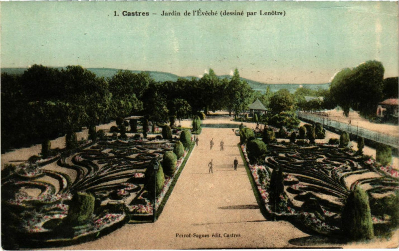 Carte postale ancienne Castres Jardin de l'Eveche France à Castres