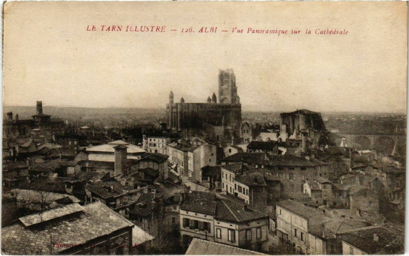 Carte postale ancienne Albi Vue Panoramique s la Cathedrale France à Albi