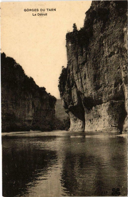 Carte postale ancienne Gorges du Tarn - Le Detroit