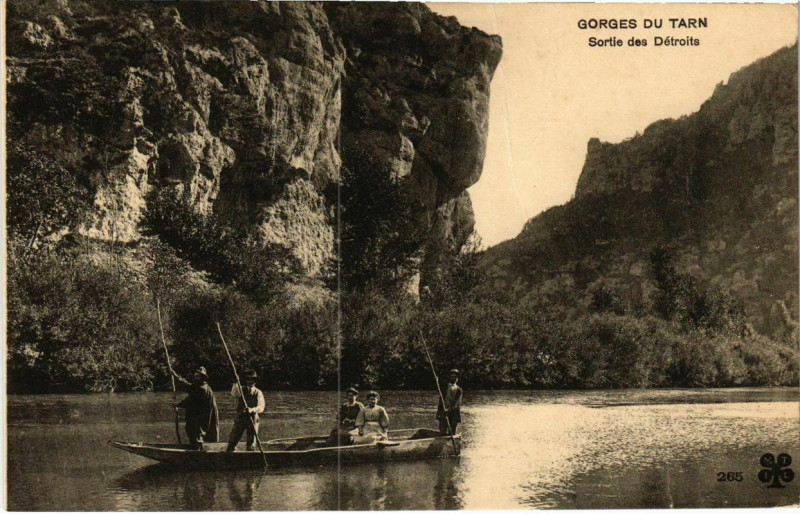 Carte postale ancienne Gorges du Tarn - Sortie des Detroits