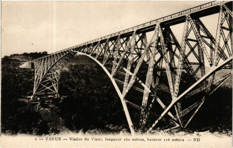 Carte postale ancienne Tanus - Viaduc de Viaur à Tanus