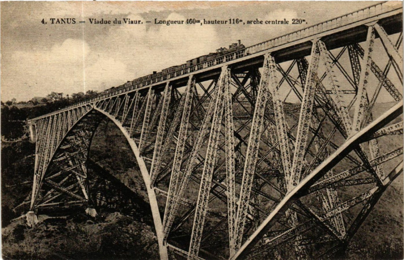 Carte postale ancienne Tanus - Viaduc de Viaur à Tanus