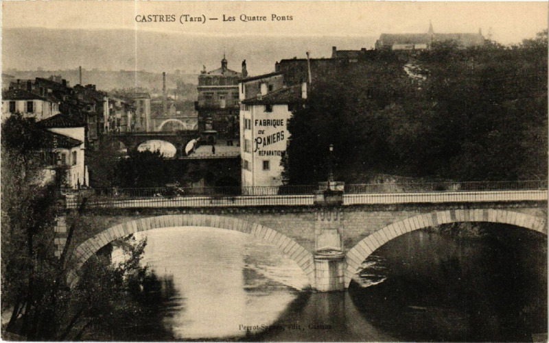 Carte postale ancienne Castres - Ls Quatre Ponts à Castres
